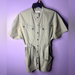 Isabel Marant Étoile Zolina Dress Green Utility Shirt Dress Size 42‎ M